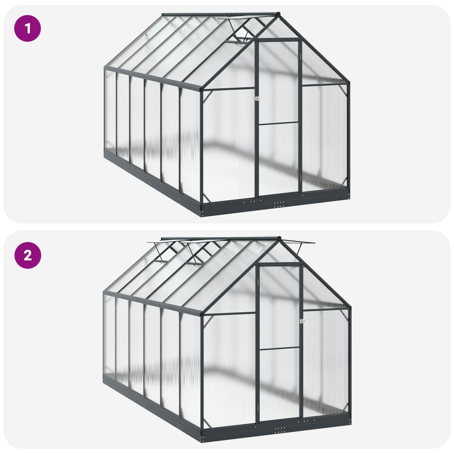 Garden Greenhouse Anthracite 72.24 x 143.11 x 81.50 in