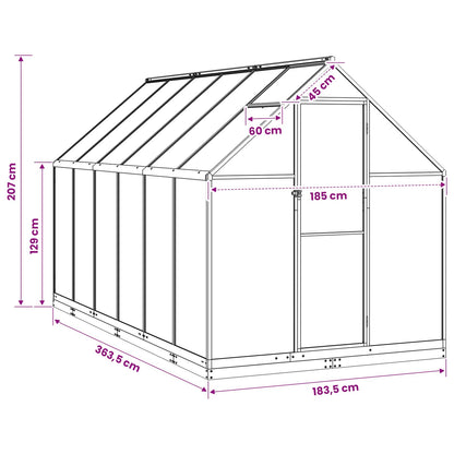 Garden Greenhouse Anthracite 72.24 x 143.11 x 81.50 in
