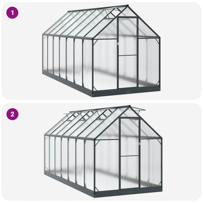 Garden Greenhouse Anthracite 72.24 x 166.73 x 81.50 in