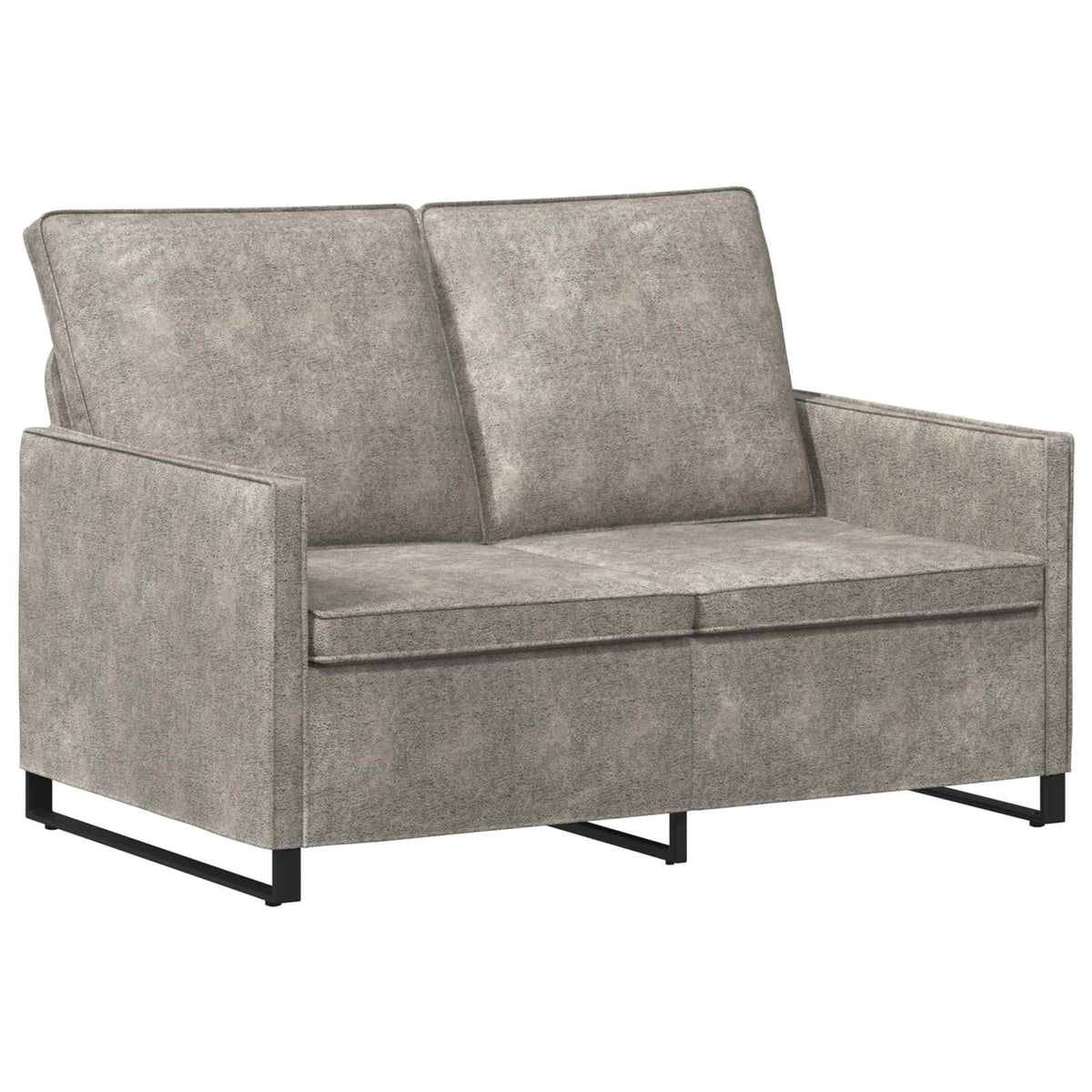 Sofa Set 2 pcs Light Grey Faux Suede Fabric