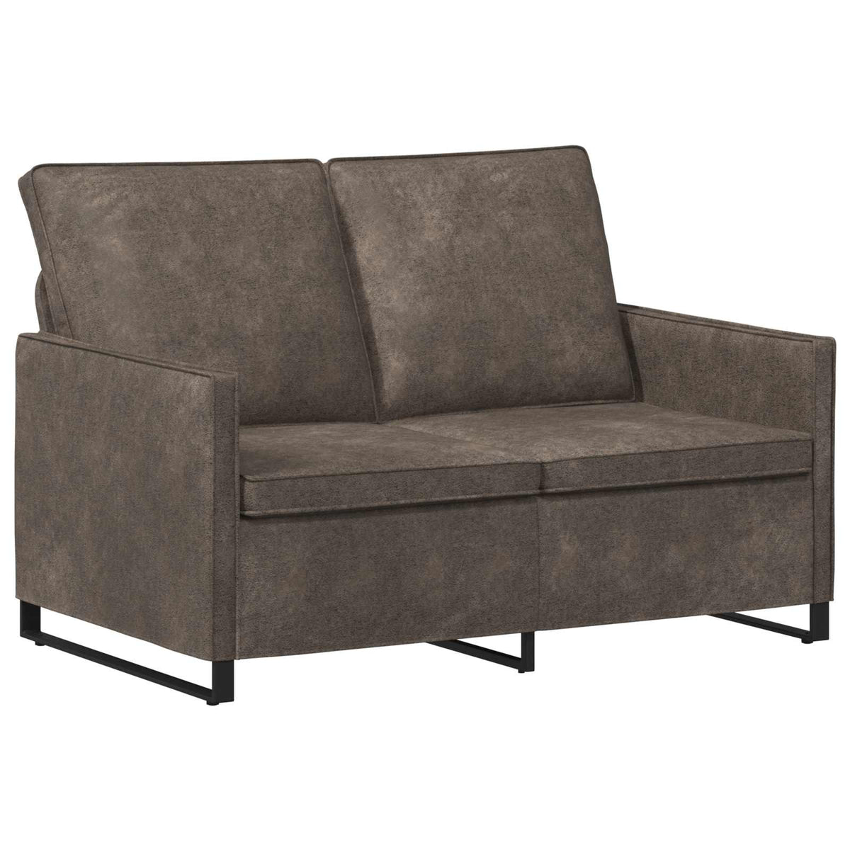 Sofa Set 2 pcs Dark Grey Faux Suede Fabric