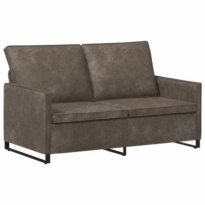 Sofa Set 2 pcs Dark Grey Faux Suede Fabric