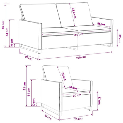 Sofa Set 2 pcs Army Green Faux Suede Fabric