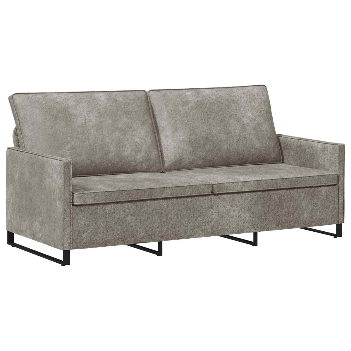 Sofa Set 2 pcs Light Grey Faux Suede Fabric