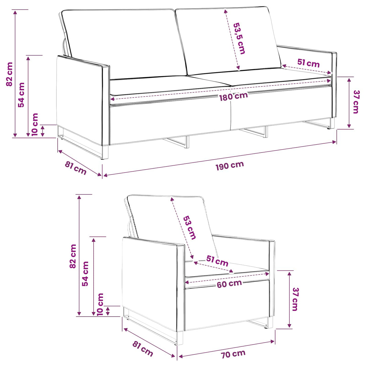 Sofa Set 2 pcs Light Grey Faux Suede Fabric