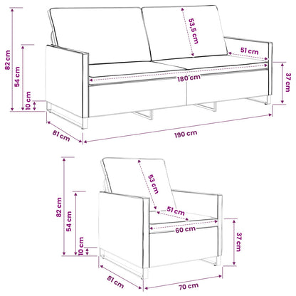 Sofa Set 2 pcs Light Grey Faux Suede Fabric