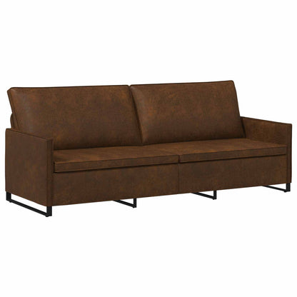 Sofa Set 2 pcs Brown Faux Suede Fabric