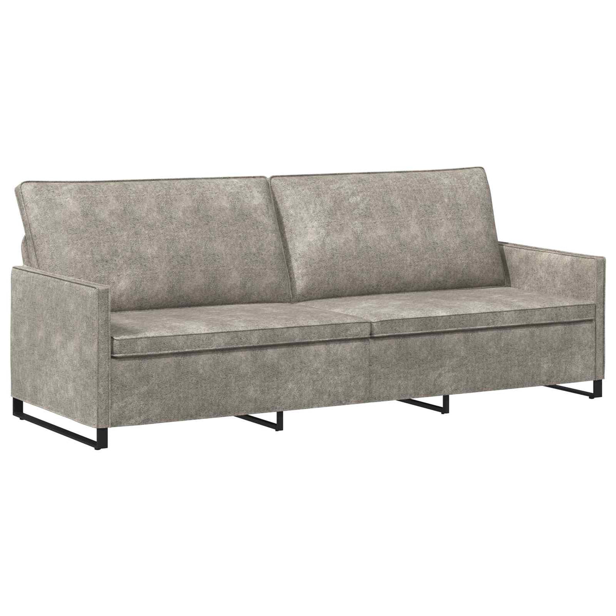 Sofa Set 2 pcs Light Grey Faux Suede Fabric