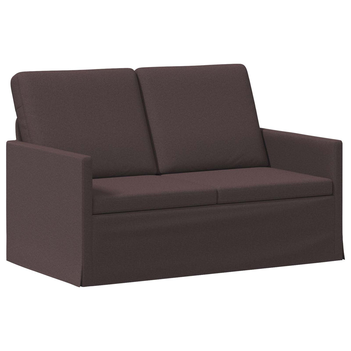 Sofa Set 2 pcs Dark Brown Fabric