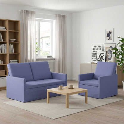 Sofa Set 2 pcs Jeans Blue Fabric