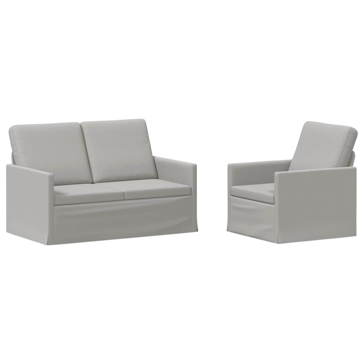Sofa Set 2 pcs Cloud Grey Fabric