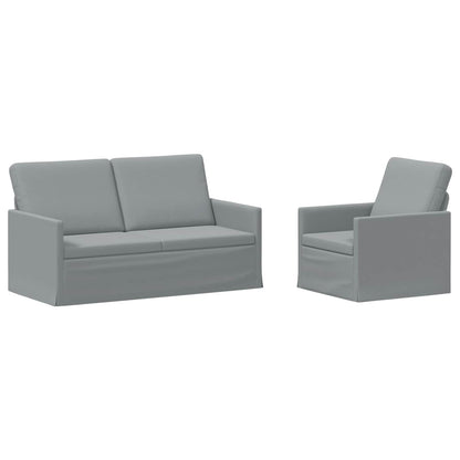 Sofa Set 2 pcs Light Grey Fabric