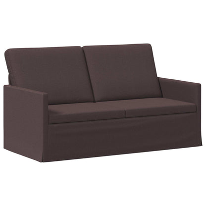Sofa Set 2 pcs Dark Brown Fabric
