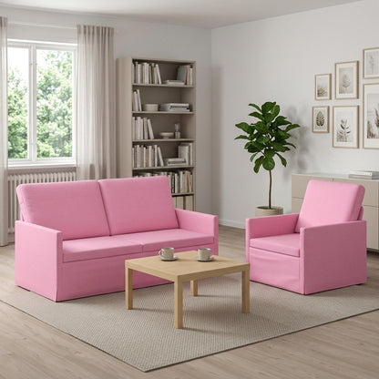 Sofa Set 2 pcs Pink Fabric