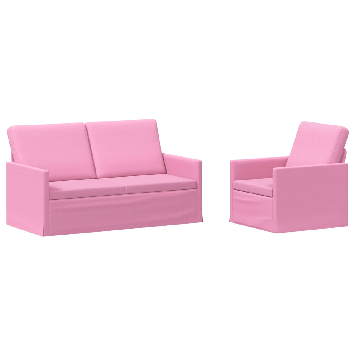 Sofa Set 2 pcs Pink Fabric