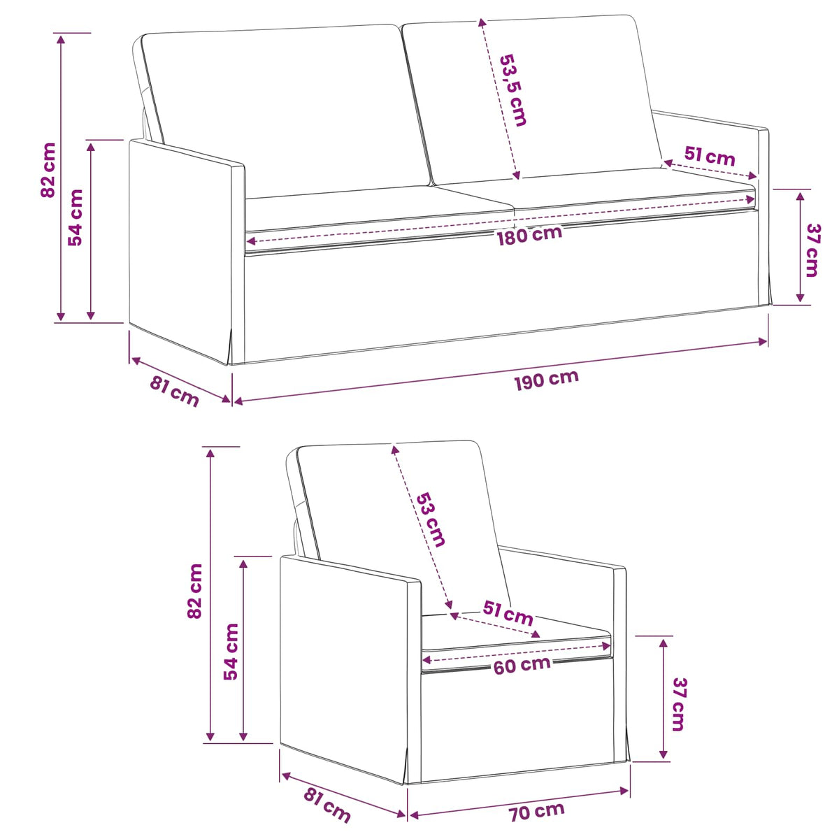 Sofa Set 2 pcs Dark Green Fabric