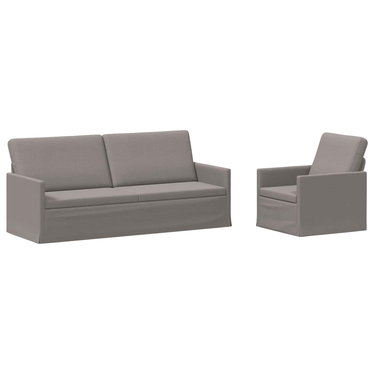 Sofa Set 2 pcs Taupe Fabric