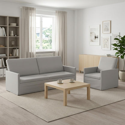 Sofa Set 2 pcs Cloud Grey Fabric