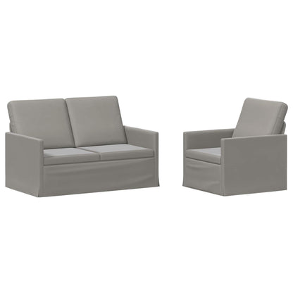 Sofa Set 2 pcs Light Grey Velvet