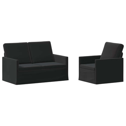 Sofa Set 2 pcs Black Velvet