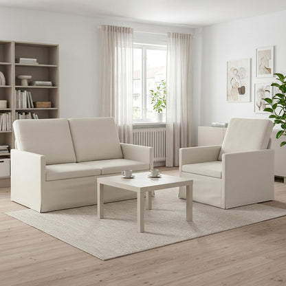 Sofa Set 2 pcs Cream Velvet