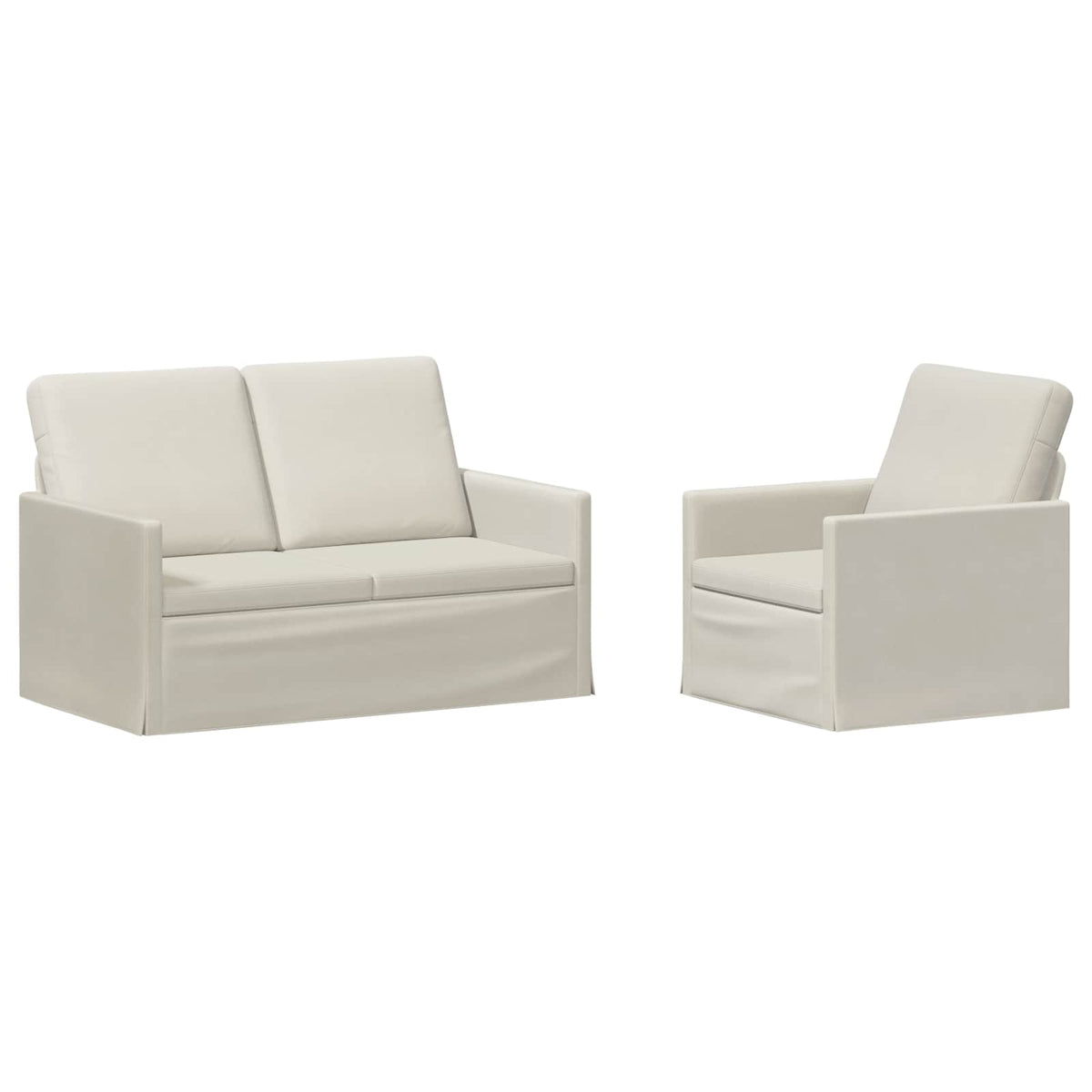 Sofa Set 2 pcs Cream Velvet