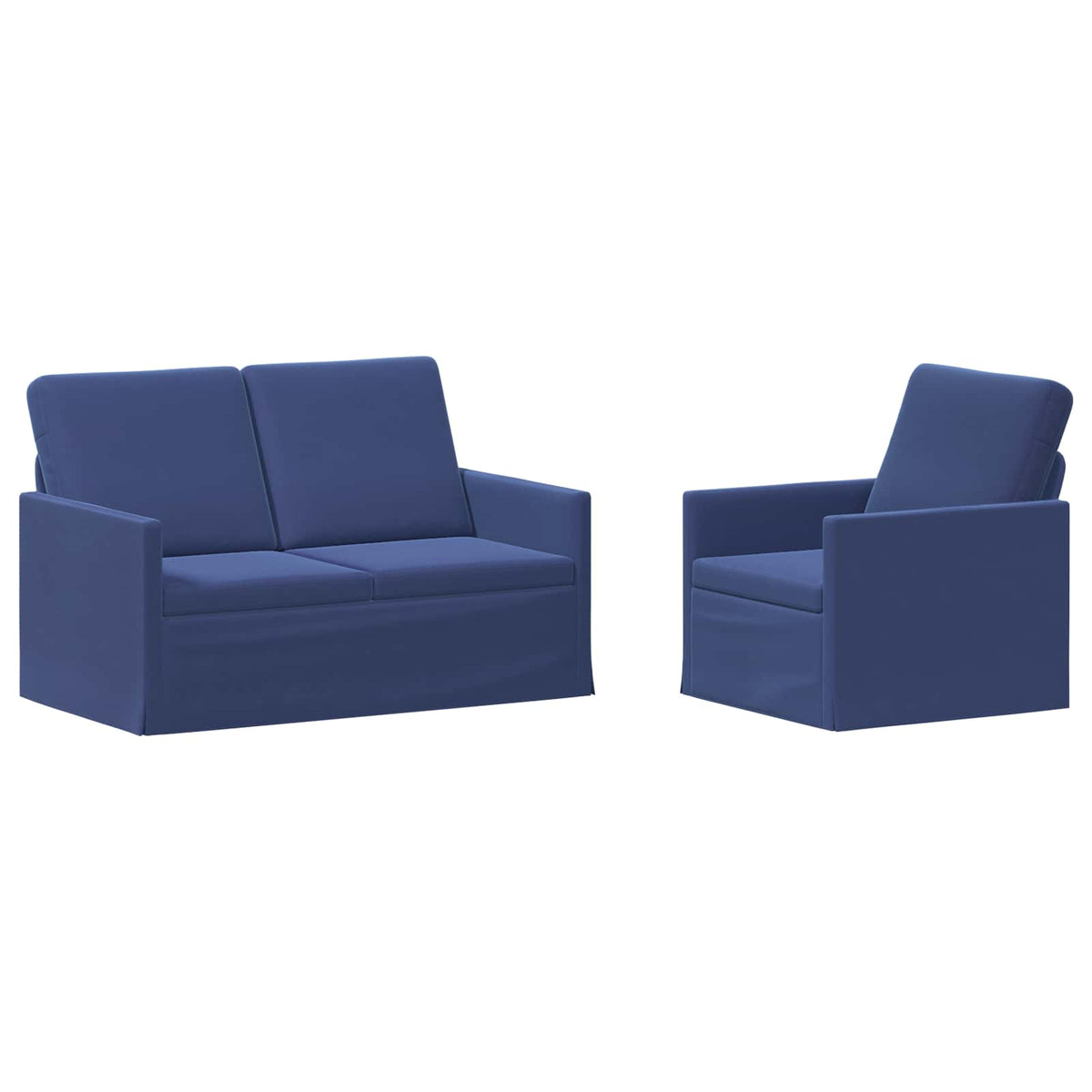 Sofa Set 2 pcs Police Blue Velvet