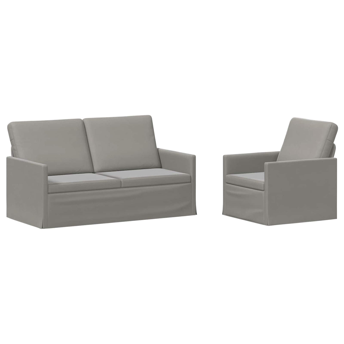 Sofa Set 2 pcs Light Grey Velvet