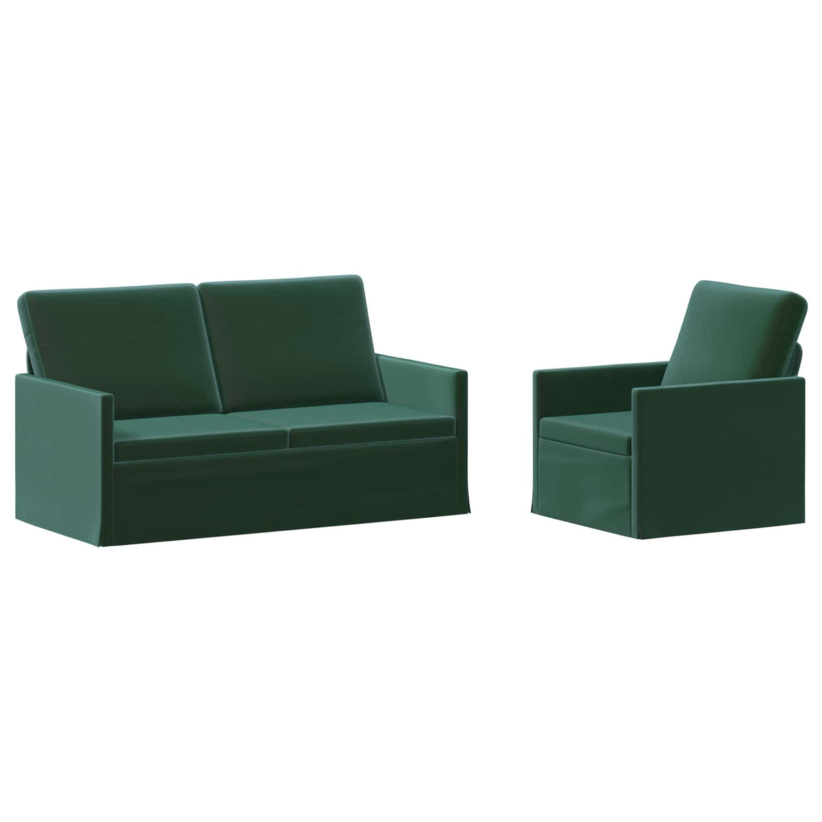 Sofa Set 2 pcs Dark Green Velvet