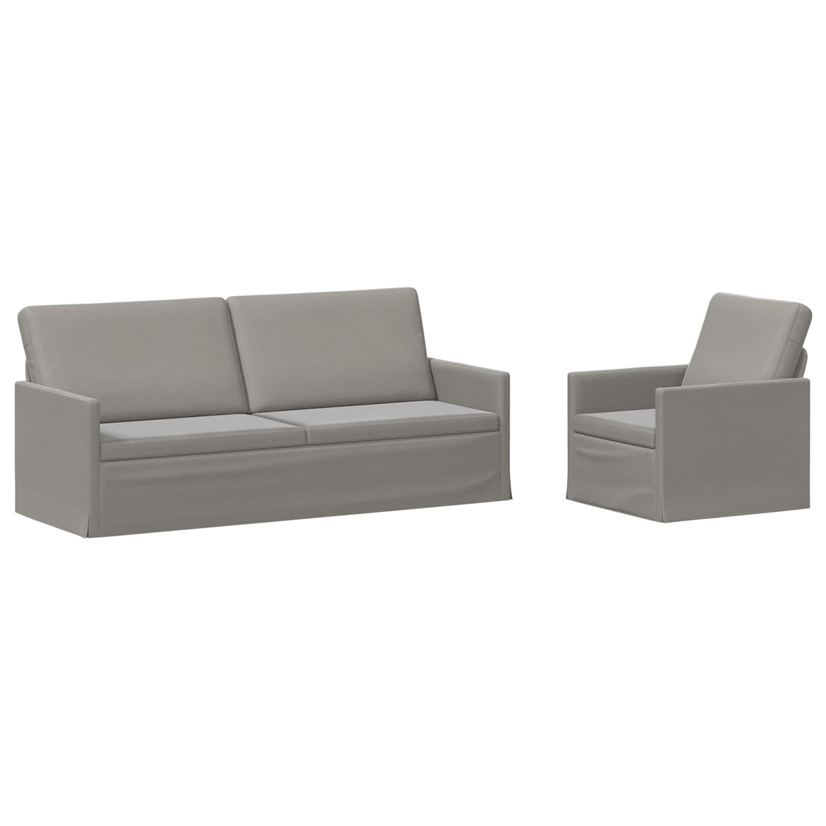 Sofa Set 2 pcs Light Grey Velvet