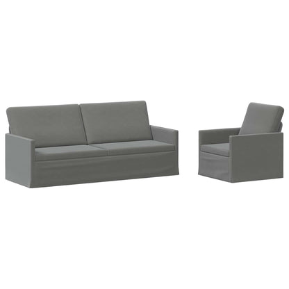 Sofa Set 2 pcs Dark Grey Velvet