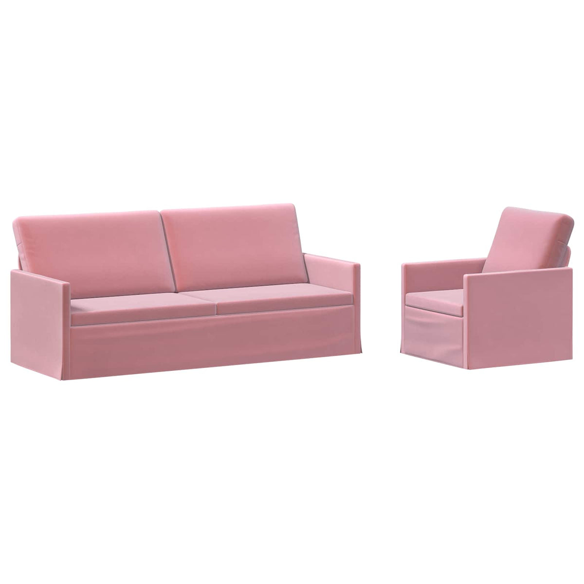 Sofa Set 2 pcs Pink Velvet