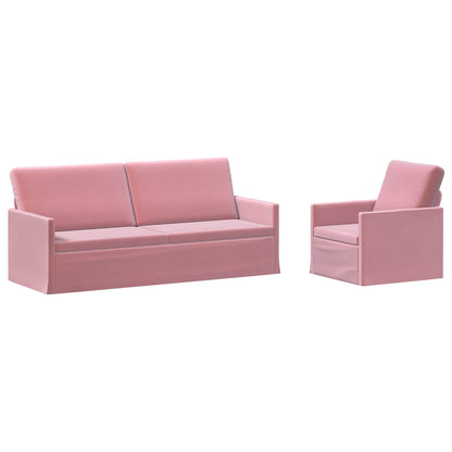 Sofa Set 2 pcs Pink Velvet