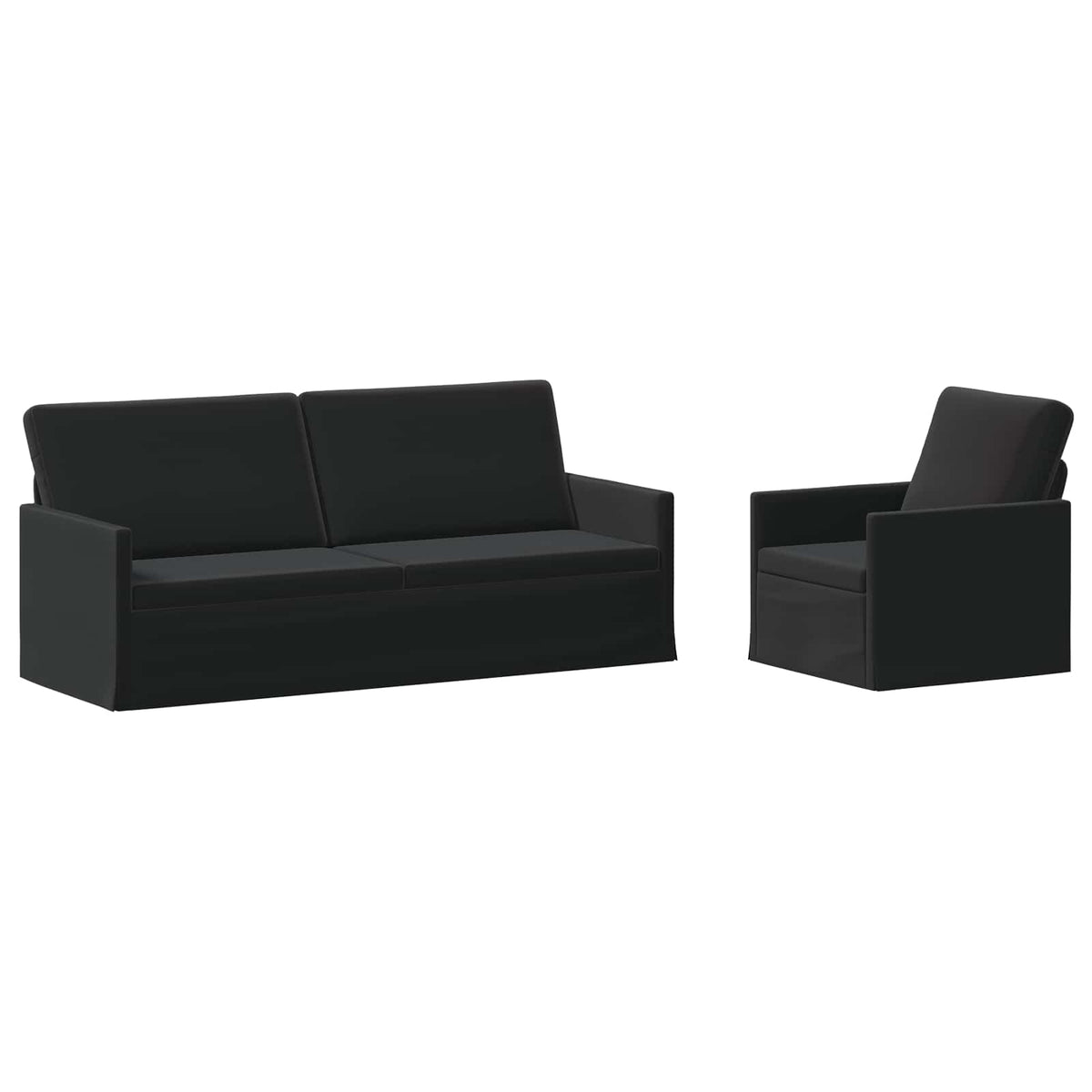 Sofa Set 2 pcs Black Velvet