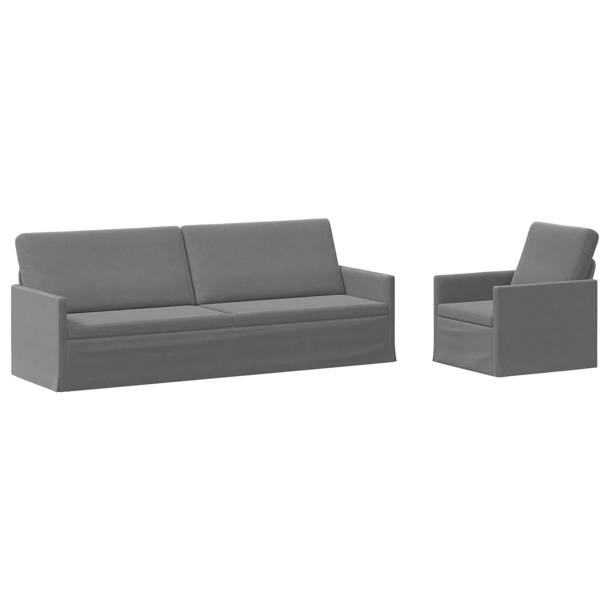 Sofa Set 2 pcs Dark Grey Velvet