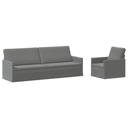 Sofa Set 2 pcs Dark Grey Velvet