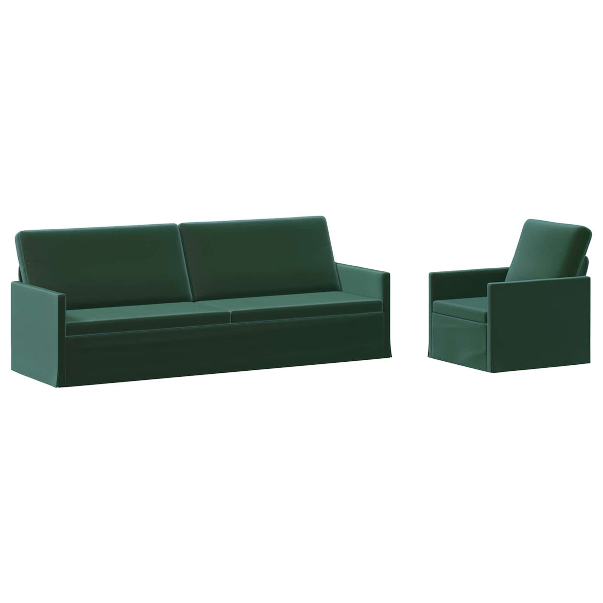 Sofa Set 2 pcs Dark Green Velvet