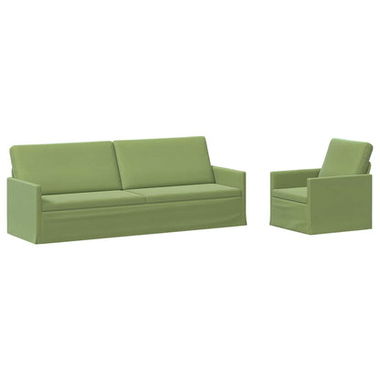 Sofa Set 2 pcs Light Green Velvet