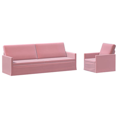 Sofa Set 2 pcs Pink Velvet