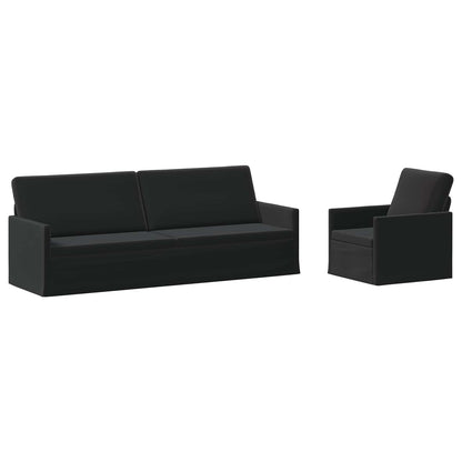 Sofa Set 2 pcs Black Velvet