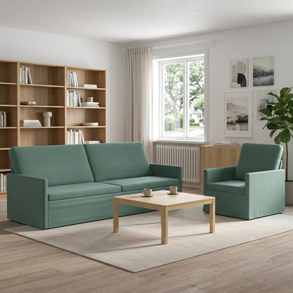 Sofa Set 2 pcs Sea Green Velvet