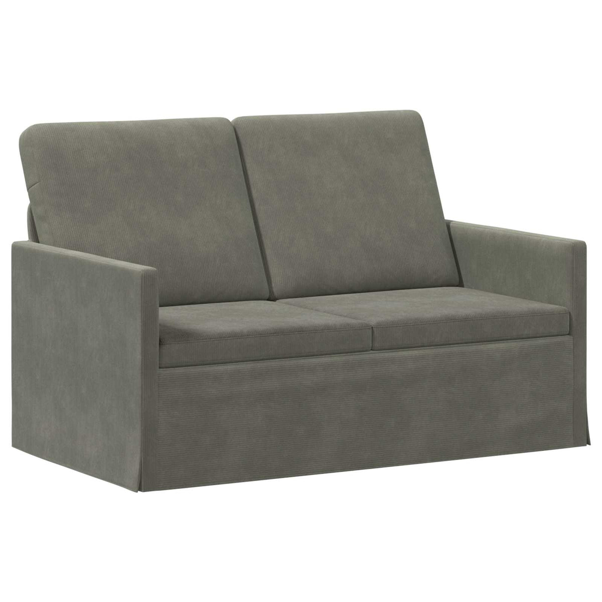 Sofa Set 2 pcs Light Grey Corduroy Fabric