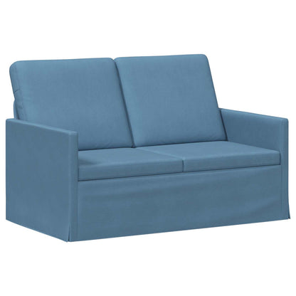 Sofa Set 2 pcs Blue Corduroy Fabric