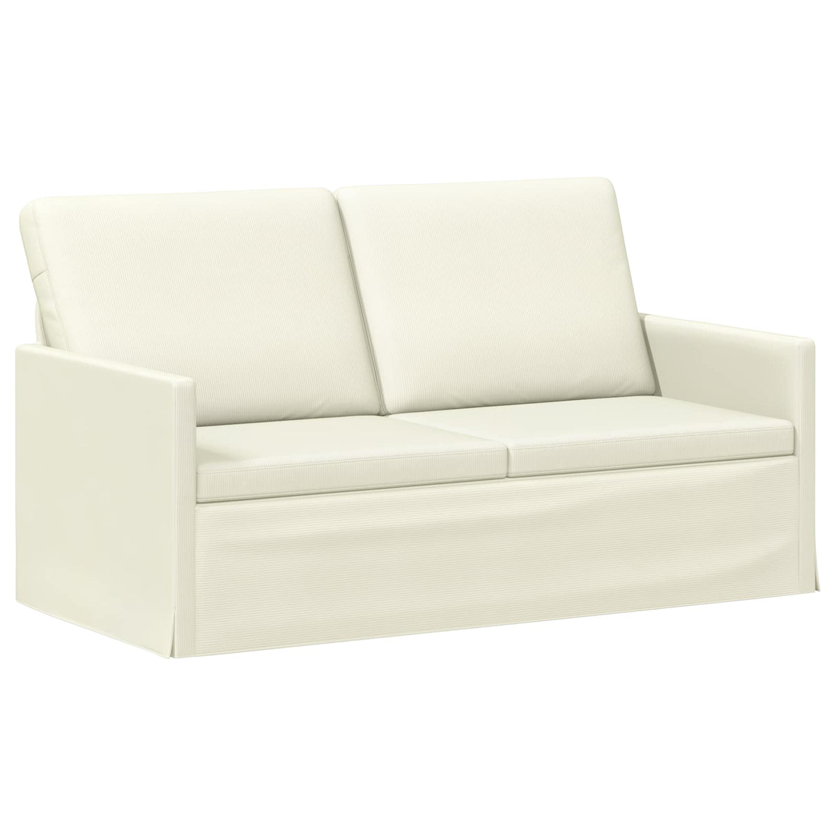 Sofa Set 2 pcs Cream Corduroy Fabric