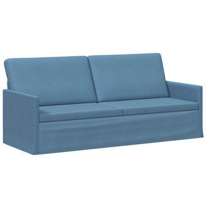 Sofa Set 2 pcs Blue Corduroy Fabric