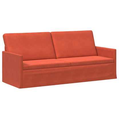 Sofa Set 2 pcs Red Orange Corduroy Fabric