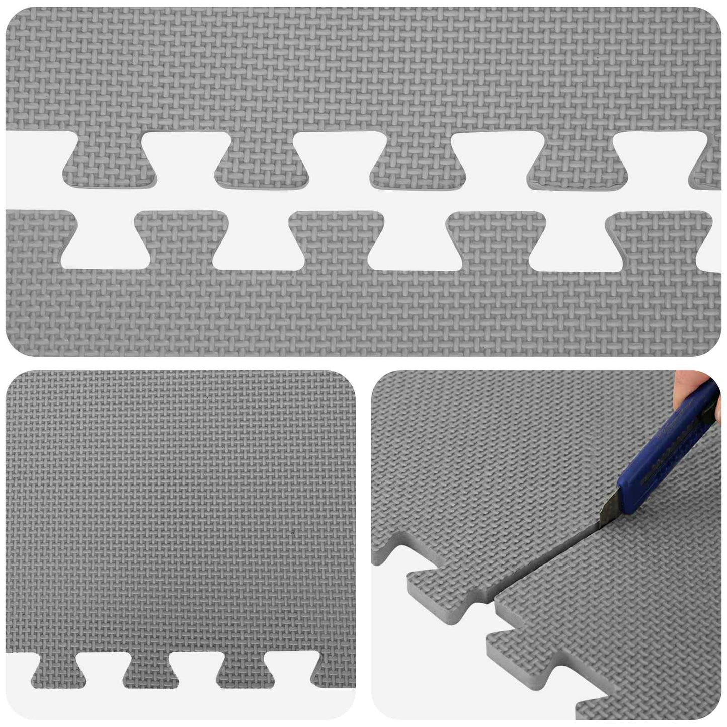Pool Ground Mat 40 pcs Grey 14.4 m² EVA Foam