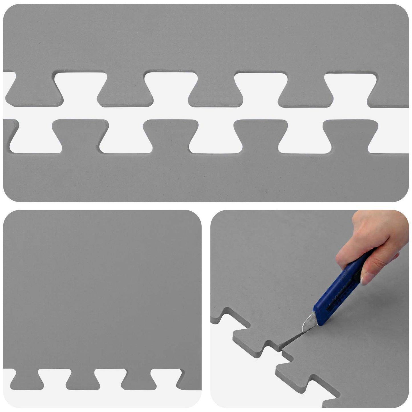 Pool Ground Mat 12 pcs Grey 4.32 m² EVA Foam