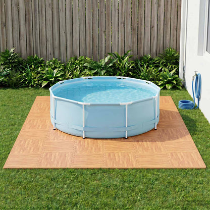 Pool Ground Mat 12 pcs Wood 4.32 m² EVA Foam