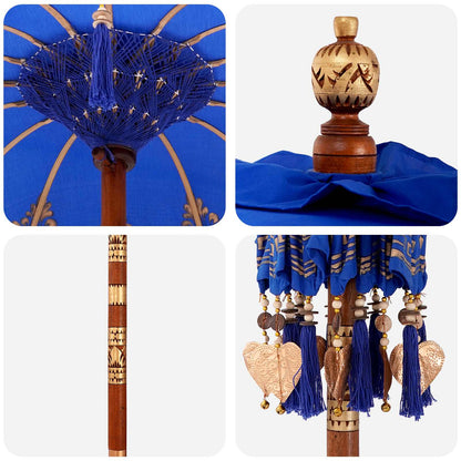 Balinese Parasol with Base 2 pcs Blue